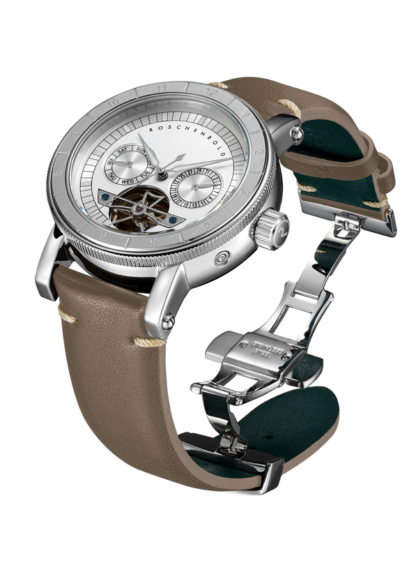 FOB PARIS Rehab 360 Exposed Skeleton Watch with Suede Calf Leather Strap |  Elixirgallery